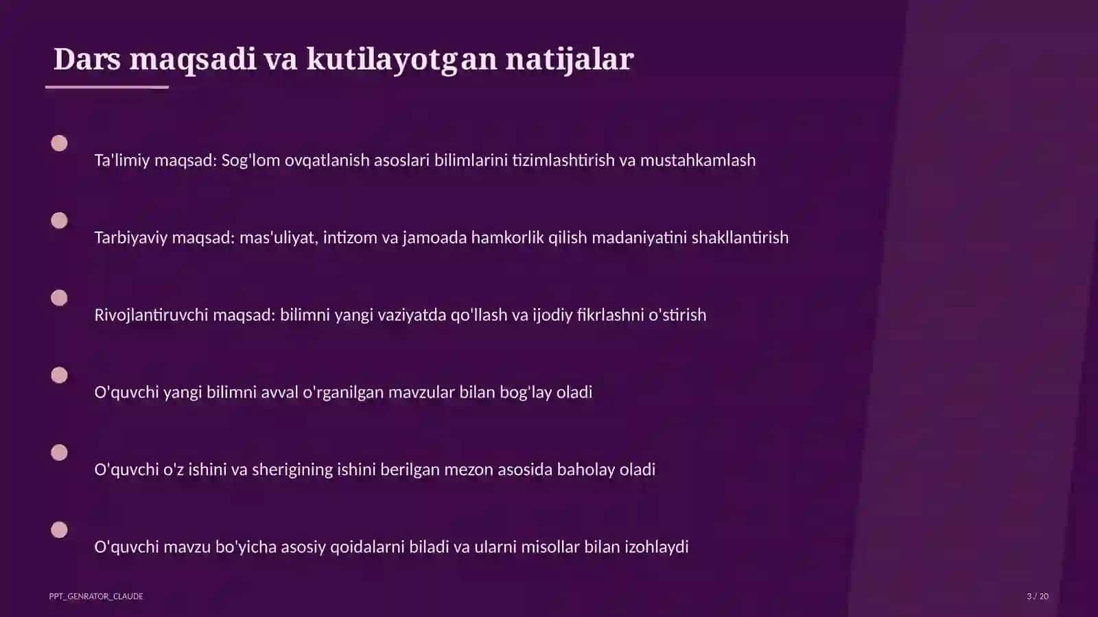 Sog'lom ovqatlanish asoslari (3-sinf) 3