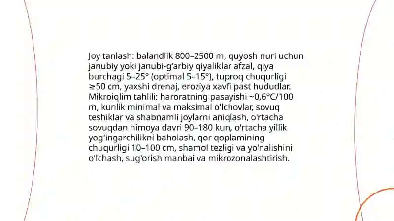 Togʻ zonalarida bogʻlarni barpo qilish ularni parvarishlash 3