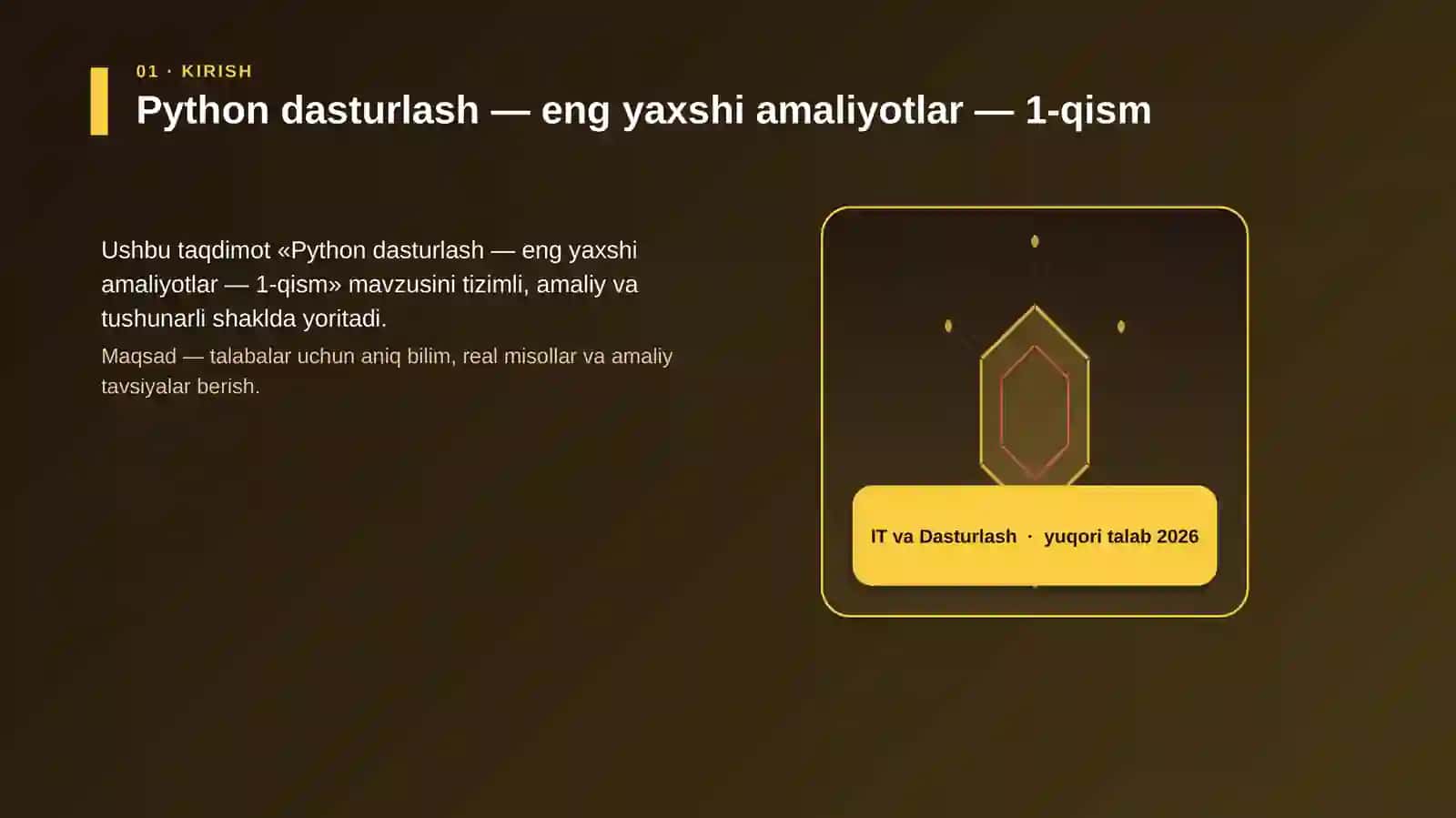 Python dasturlash — eng yaxshi amaliyotlar — 1-qism 3