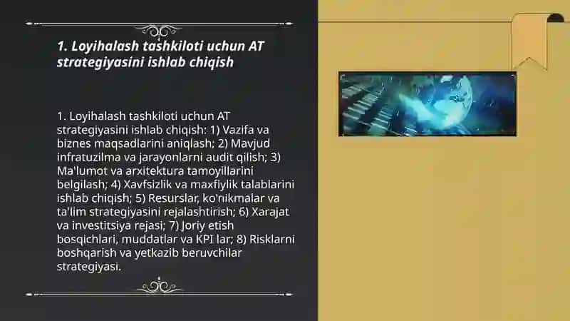 Loyihalash tashkiloti uchun AT strategiyasini ishlab chiqish 3