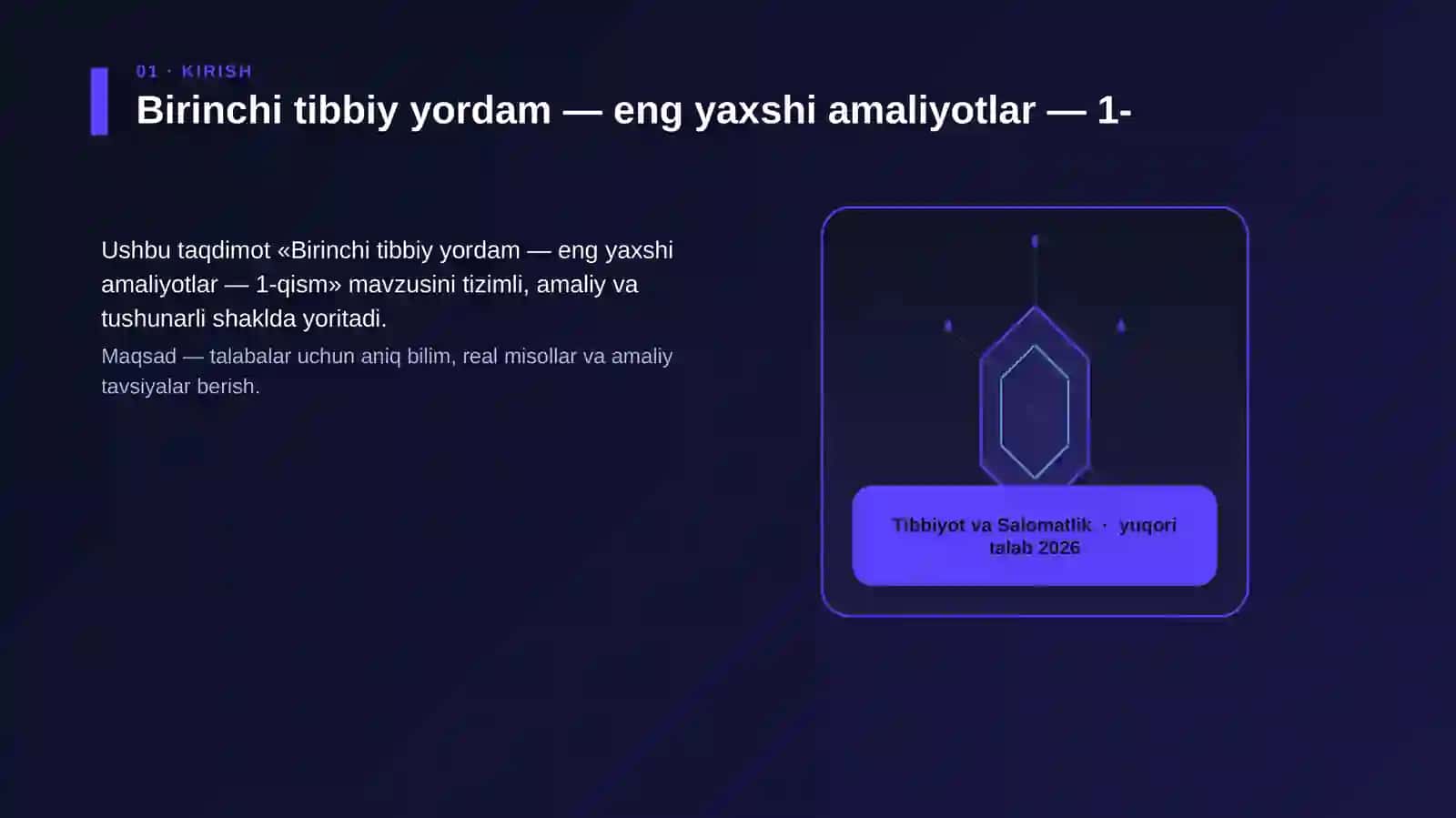 Birinchi tibbiy yordam — eng yaxshi amaliyotlar — 1-qism 3