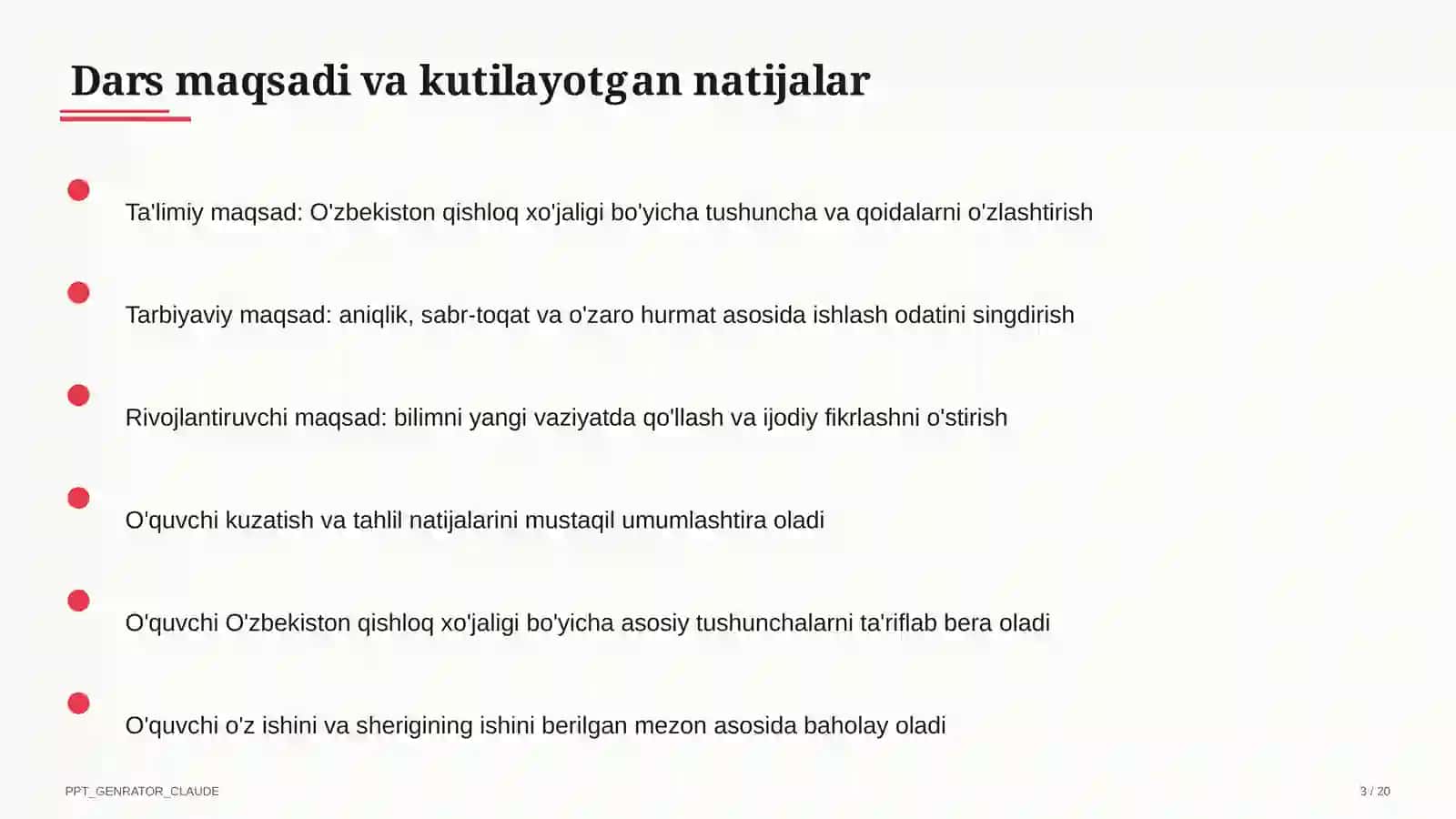 O'zbekiston qishloq xo'jaligi (9-sinf) 3