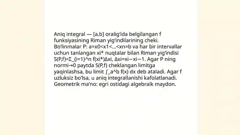 Aniq integral 3