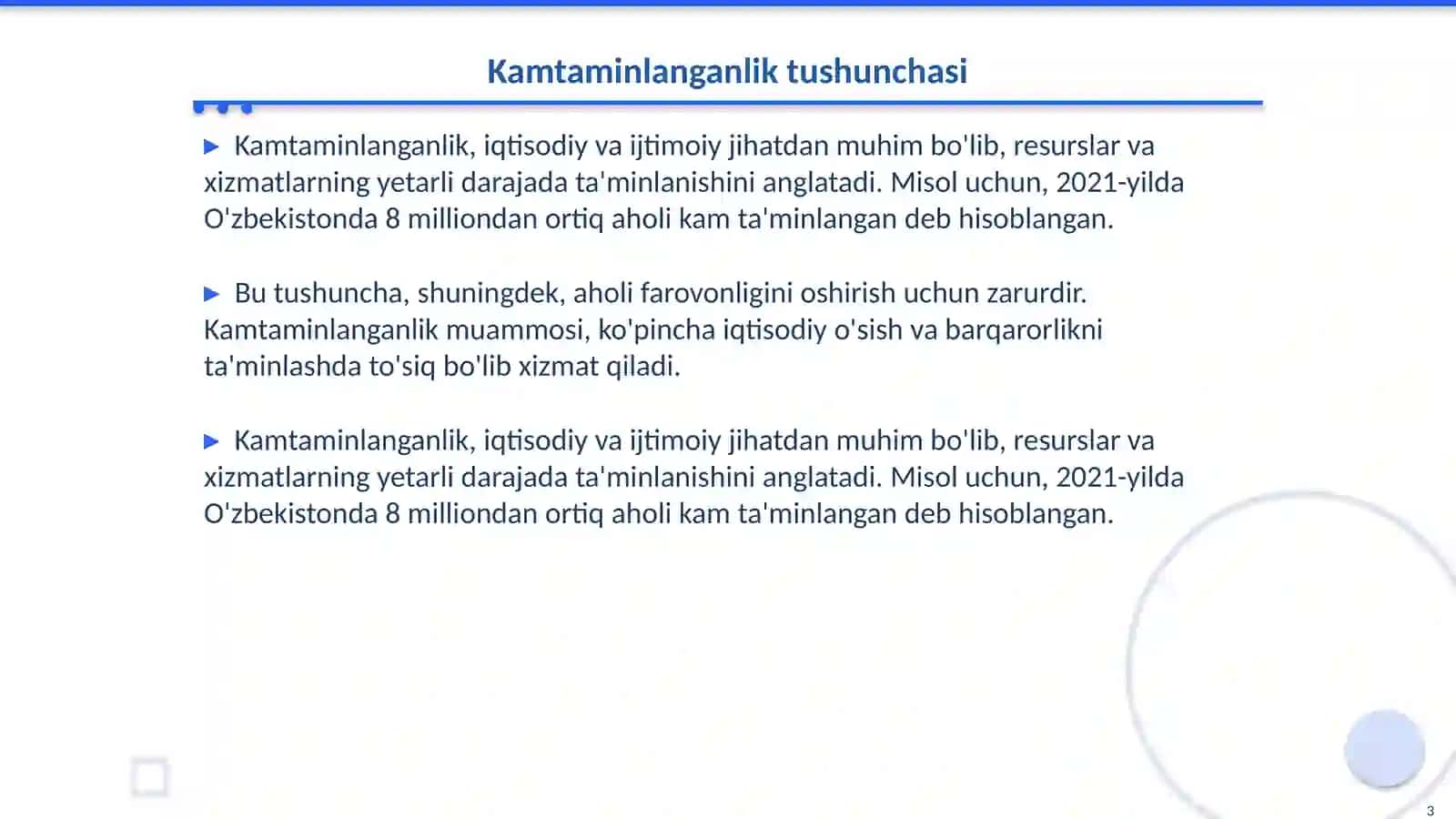 Kamtaminlanganlik va umumiy taminot 3