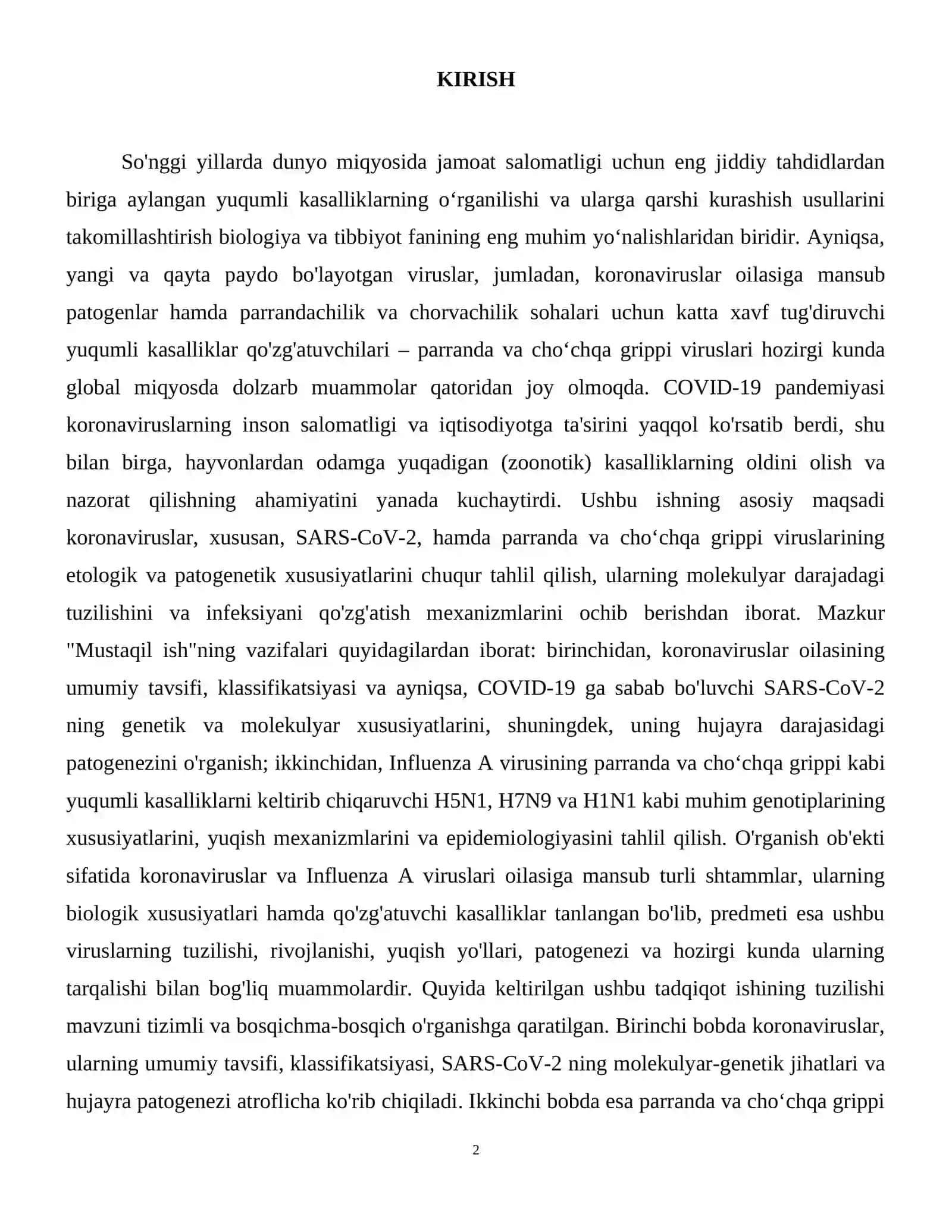 Koronaviruslar, parranda va cho‘chqa grippi qo‘zg‘atuvchilari va uning hozirgi kundagi muammolari. 3
