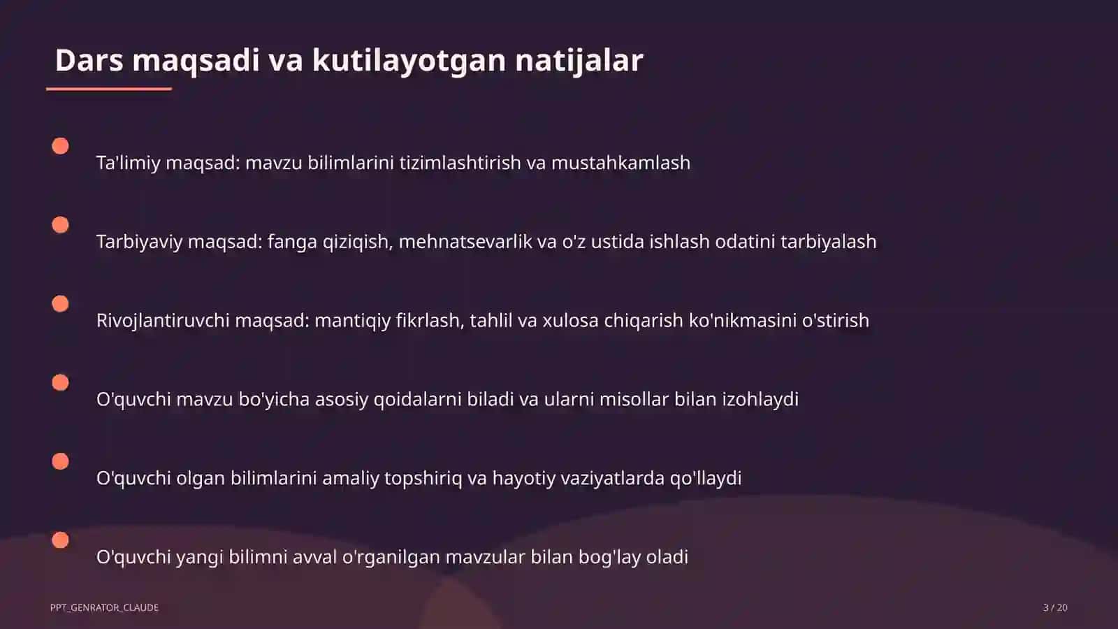 Ona tili (5–11) — takrorlash darsi uchun 3