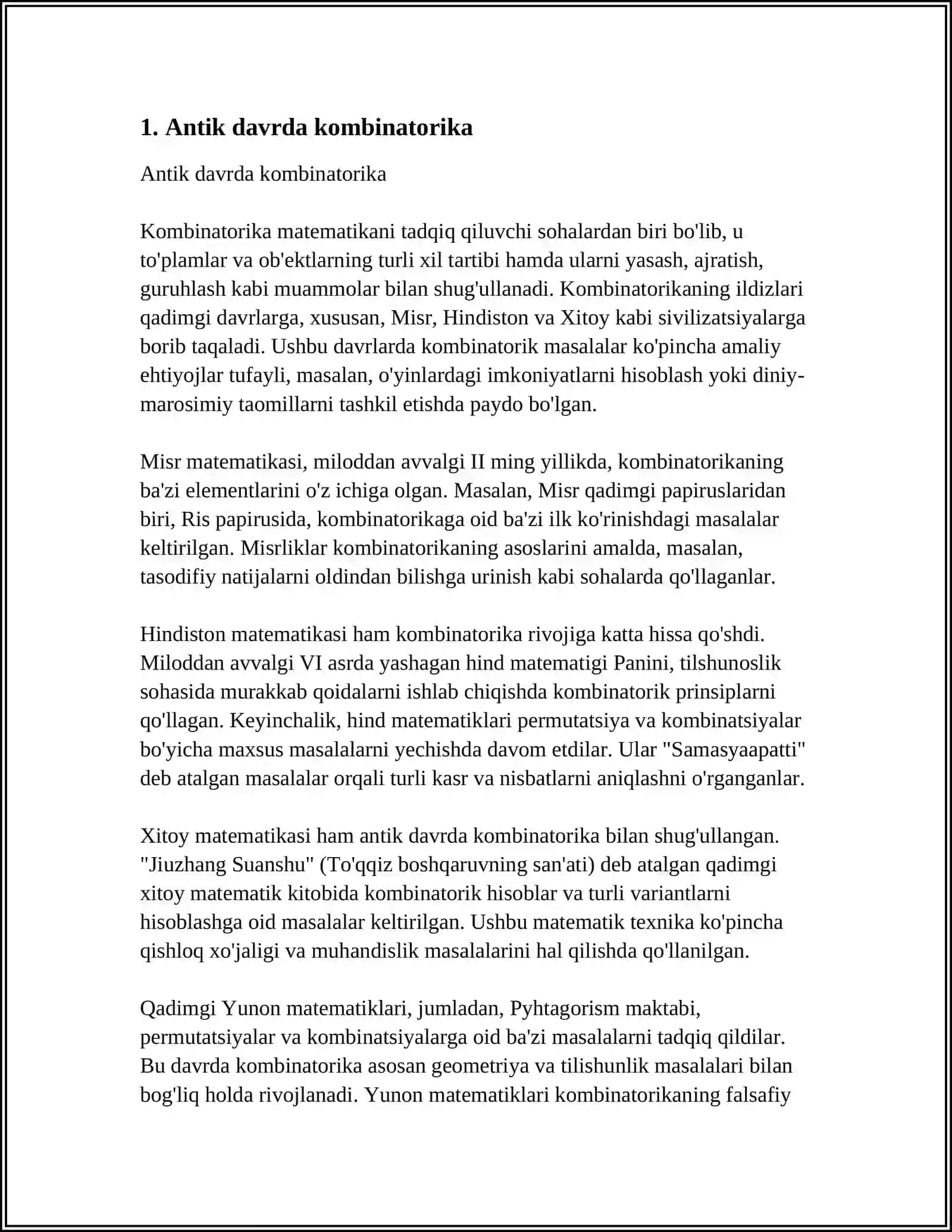 KOMBINATORIKA FANI RIVOJLANISH TARIXI 3
