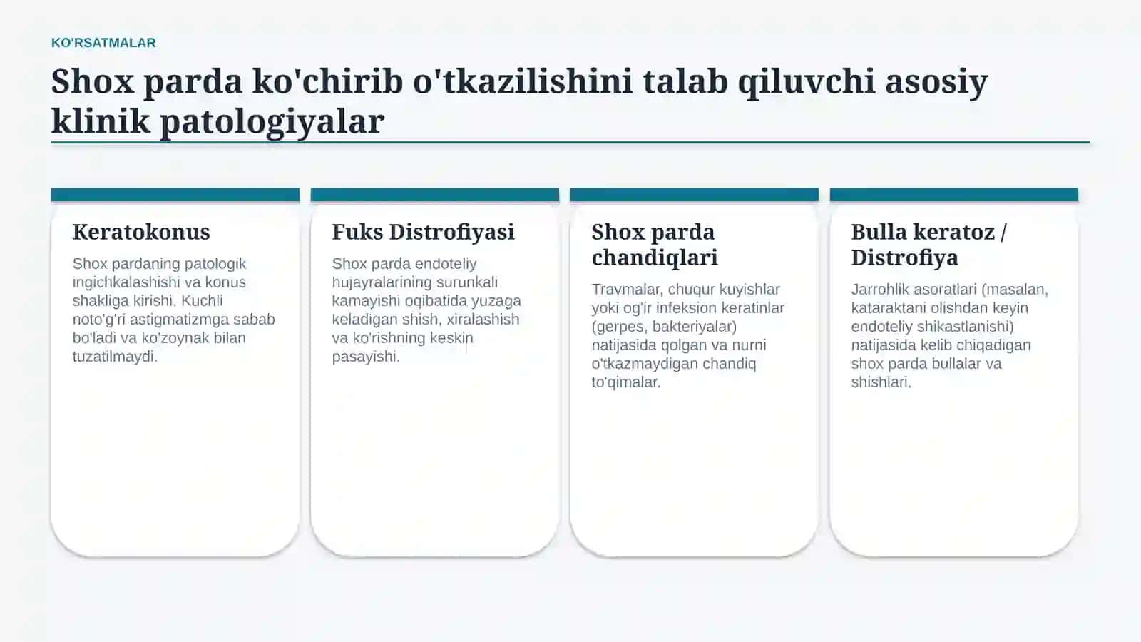 Keratoplastika: turlari va asoratlari | 15 slayd 3