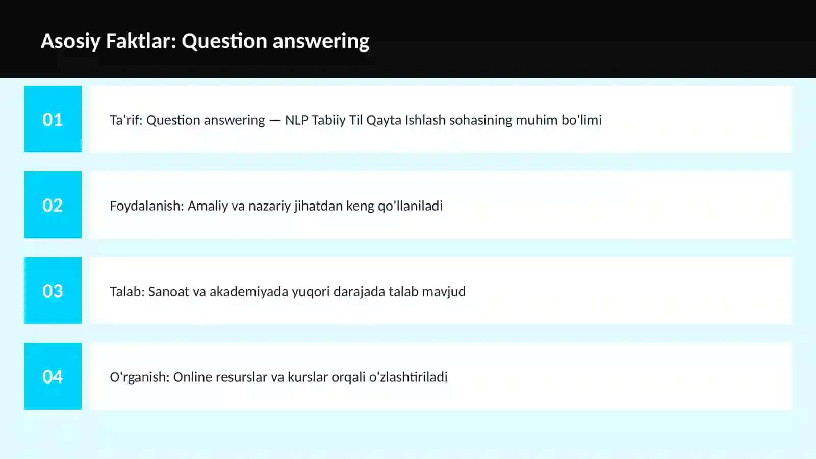Question answering 3