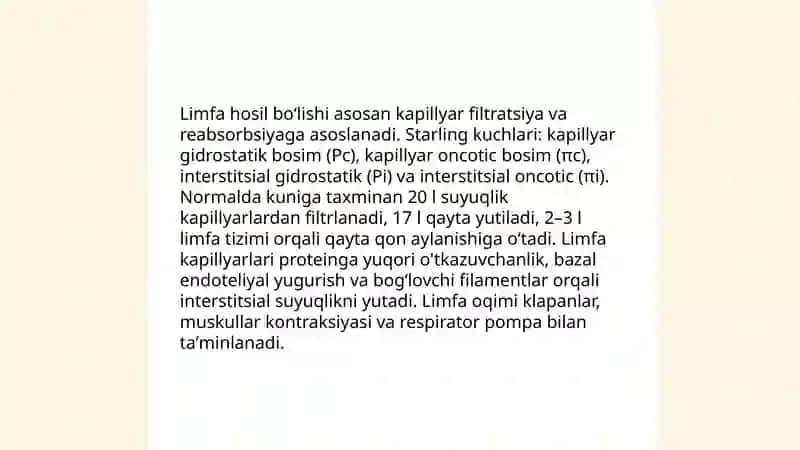 Limfa tizimining fiziologiyasi 3