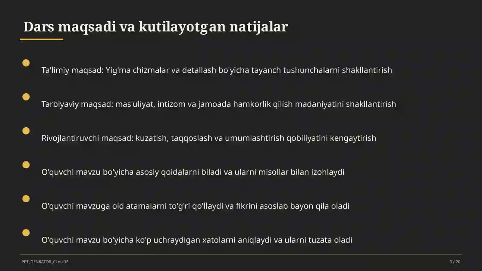 Yig'ma chizmalar va detallash (9-sinf) 3