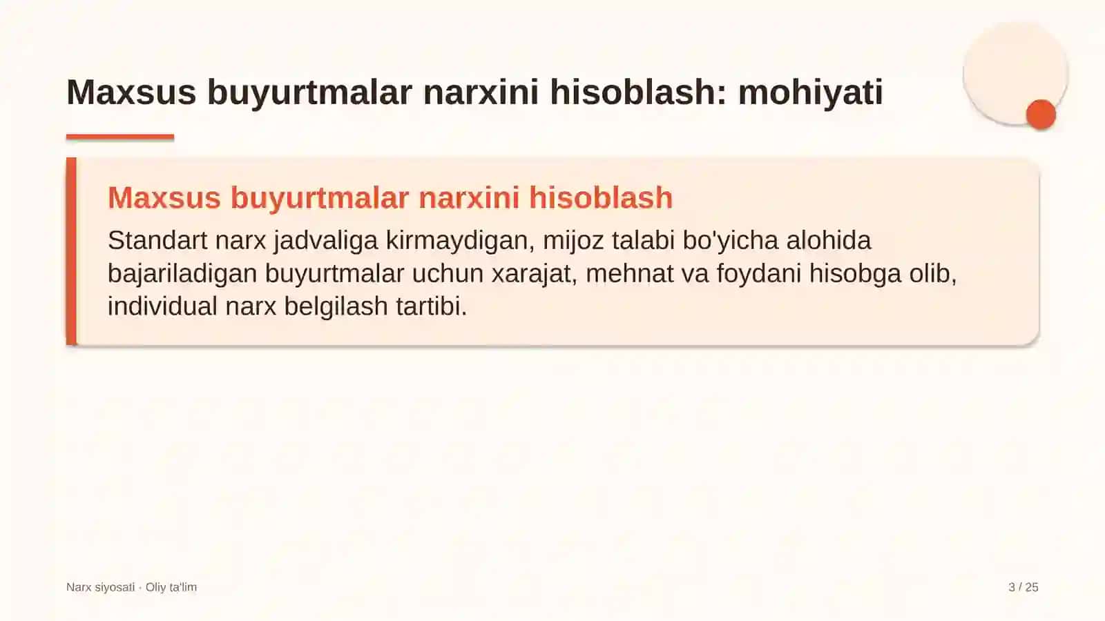 To'qimachilik korxonalarida maxsus buyurtmalar narxini hisoblash 3