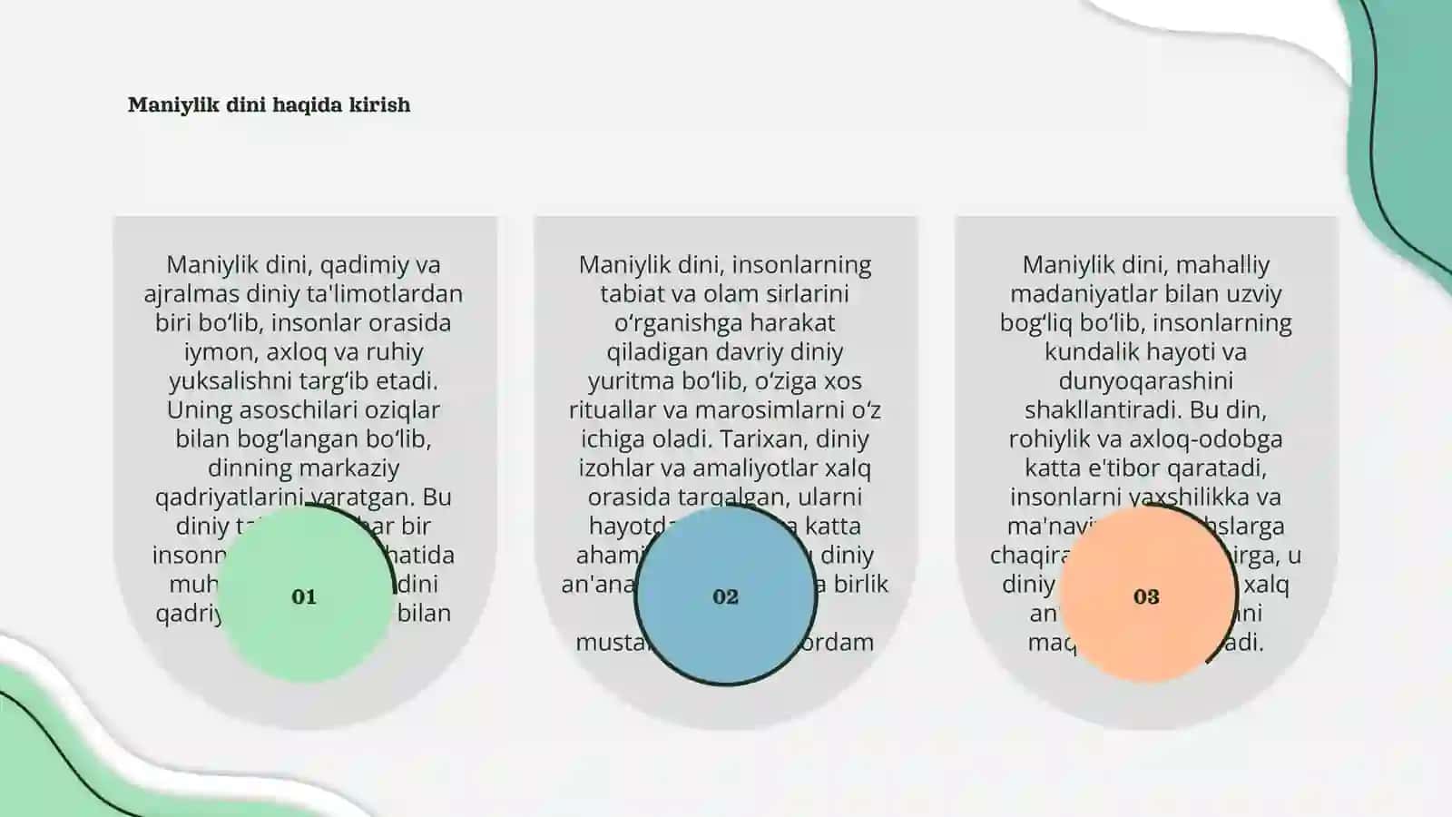 Manixeylik dini haqida 3