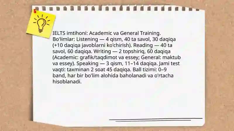 Tillar bo’yicha xalqaro test tizimlari (IELTS,CEFR va boshqalar) 3