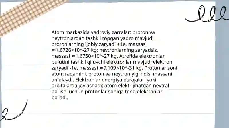Atom tuzilishi va atom tuzilishi haqida nazariyalar 3