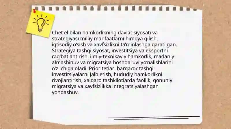 Chet el bilan hamkorlik va diplomatik vakolatxonalar 3