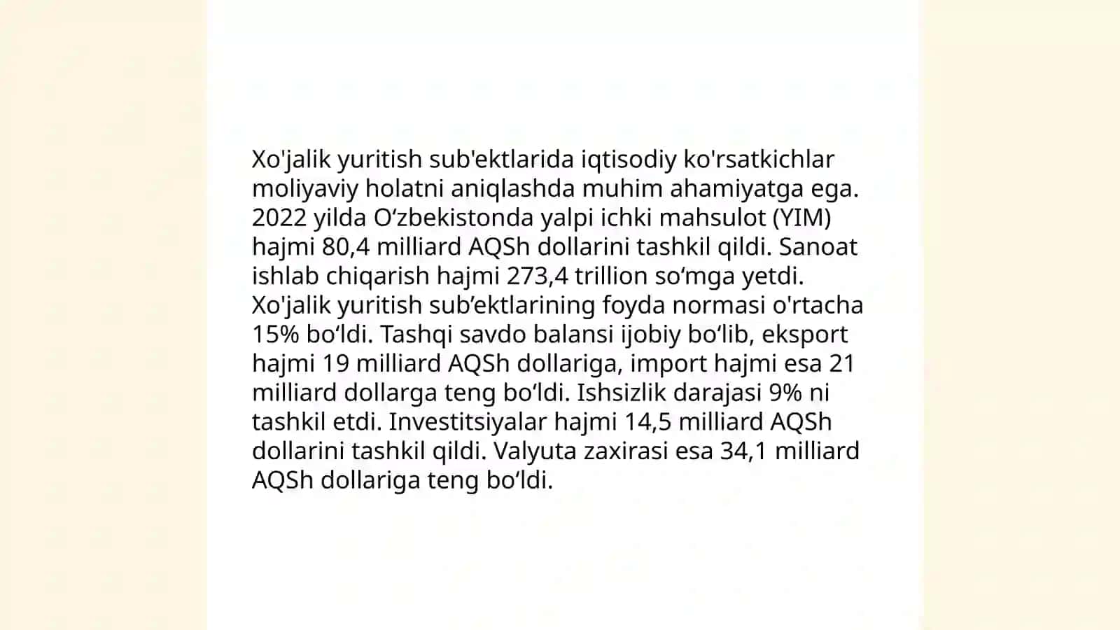 Xo'jalik yuritish subektlarda iqtisodiy ko'rsatkichlarning rejalashtirilgan miqdori va undan og'ishlarni taqqoslash 3