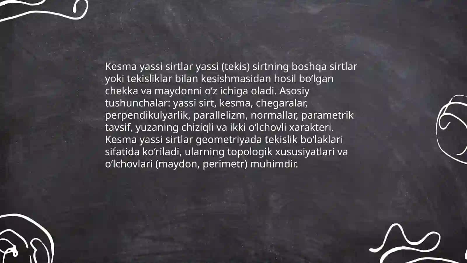 Kesma yassi sirtlar 3