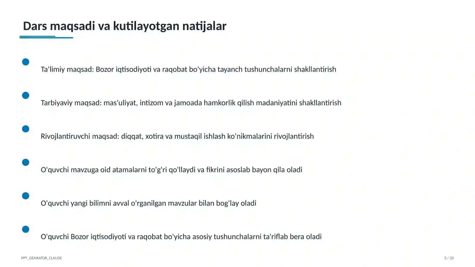 Bozor iqtisodiyoti va raqobat (10-sinf) 3