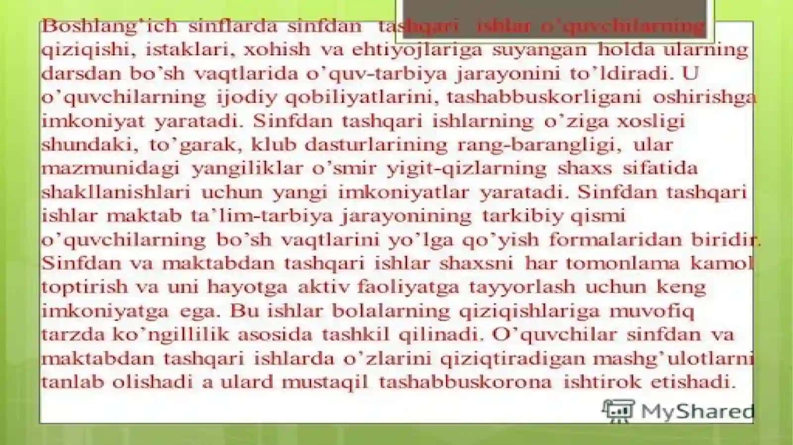 Yordamchimaktablardasinfdantashqariishlar 3