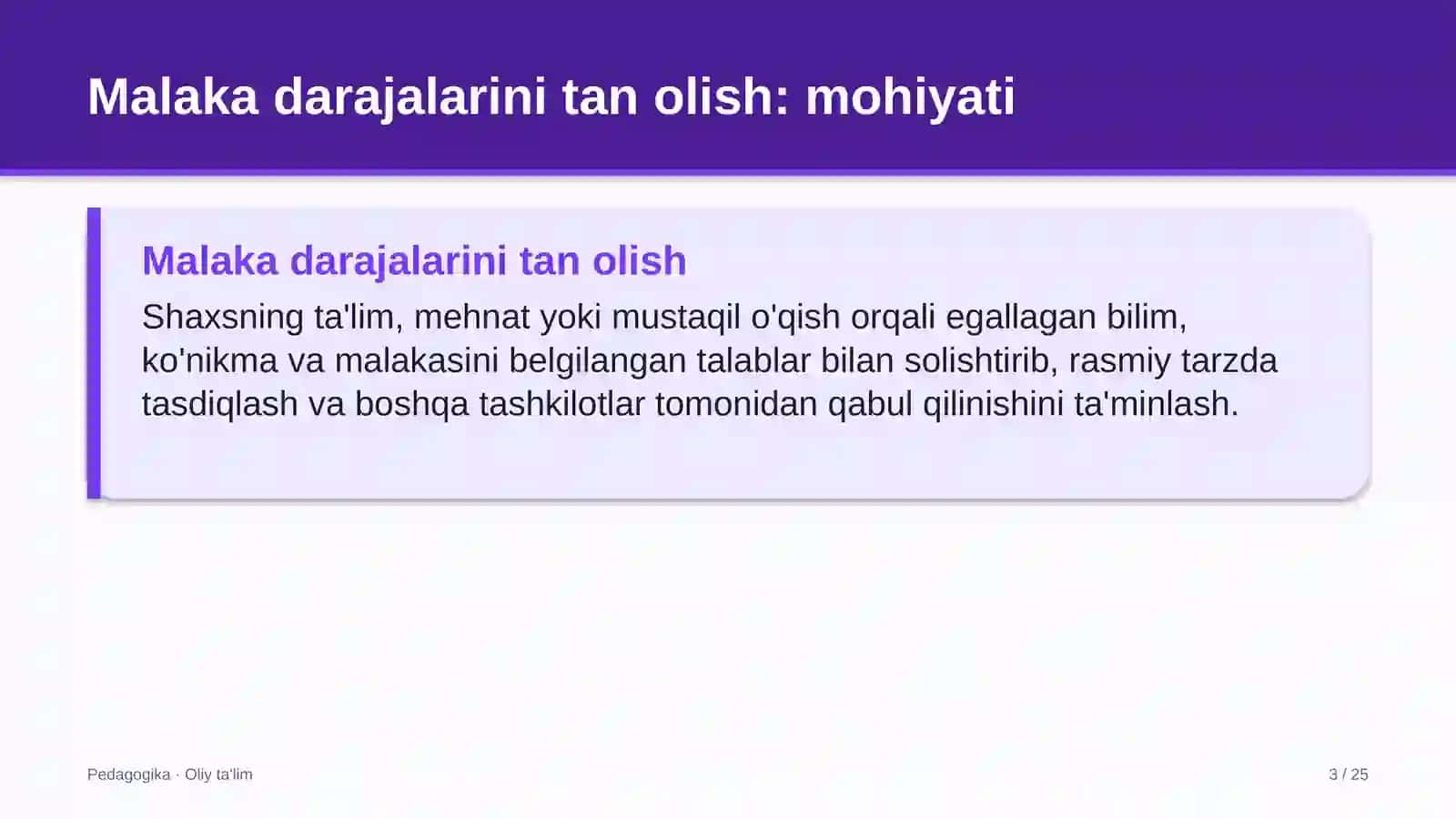 bolalar tovarlari do'konlarida malaka darajalarini tan olish 8989 3