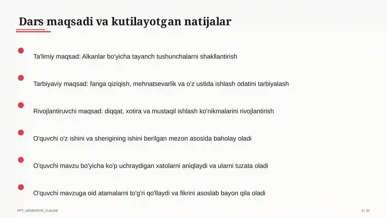 Alkanlar (10-sinf) 3