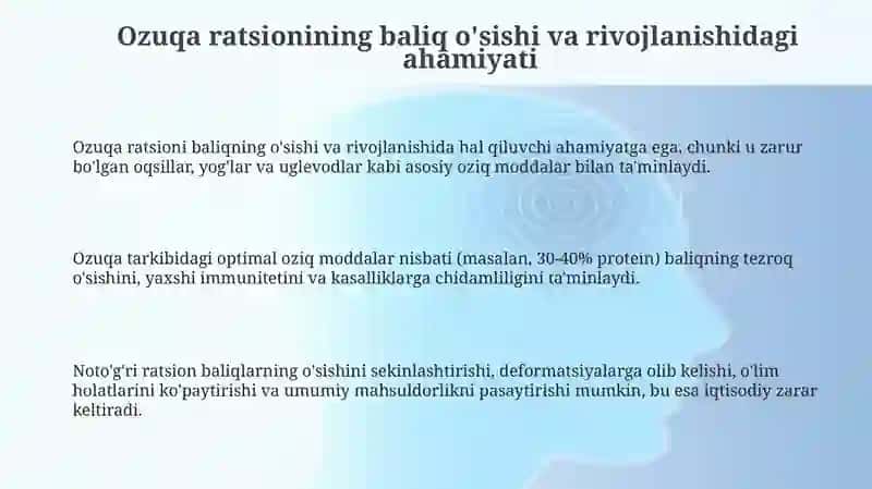 Baliqlarnioʻsishvarivojlanishigaozuqaratsioniningahamiyati 3