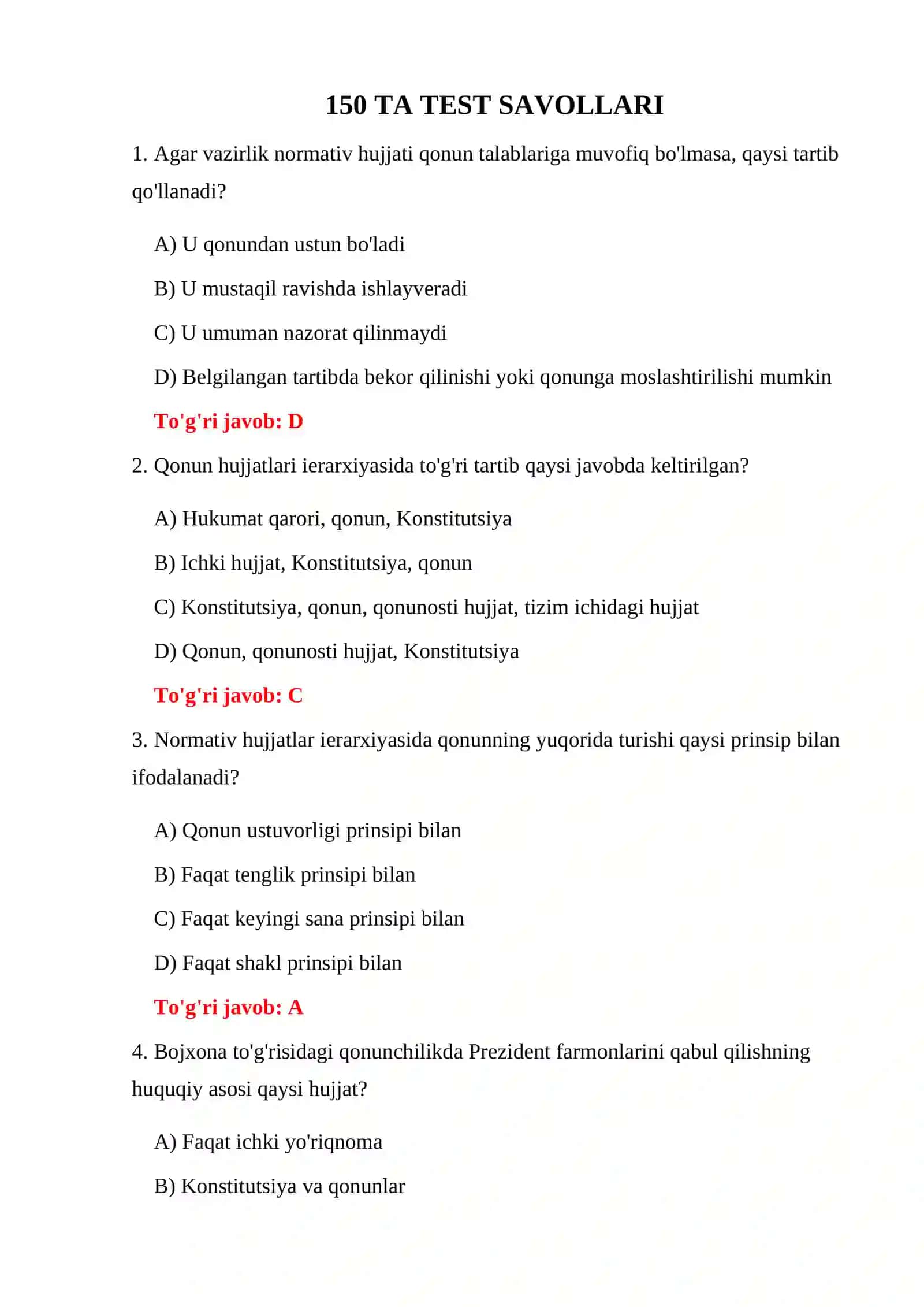 BOJXONA HUQUQI TESTLARI 3