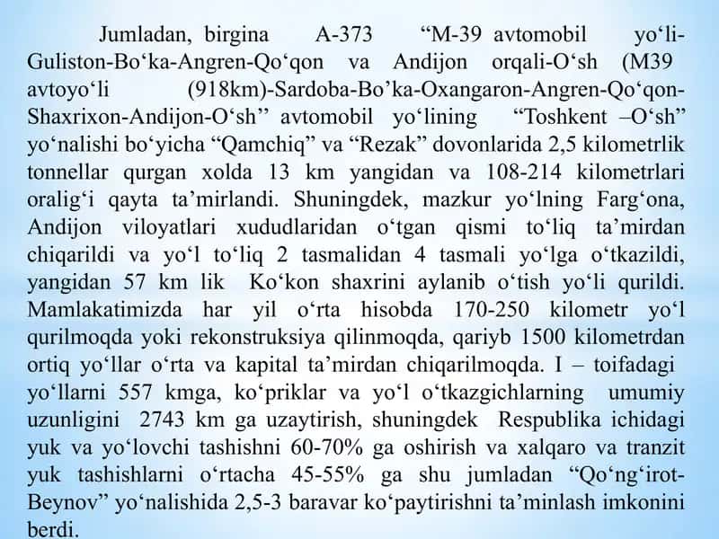 Avtomobil yoʻllarini qurishda yoʻl qurilish materiallarining oʻrni va ahamiyati 3