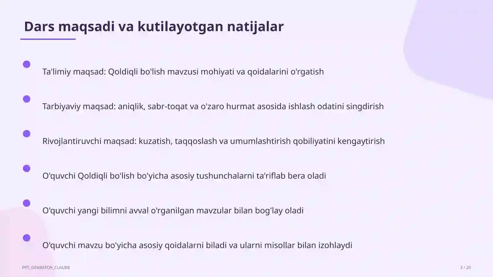 Qoldiqli bo'lish (3-sinf) 3