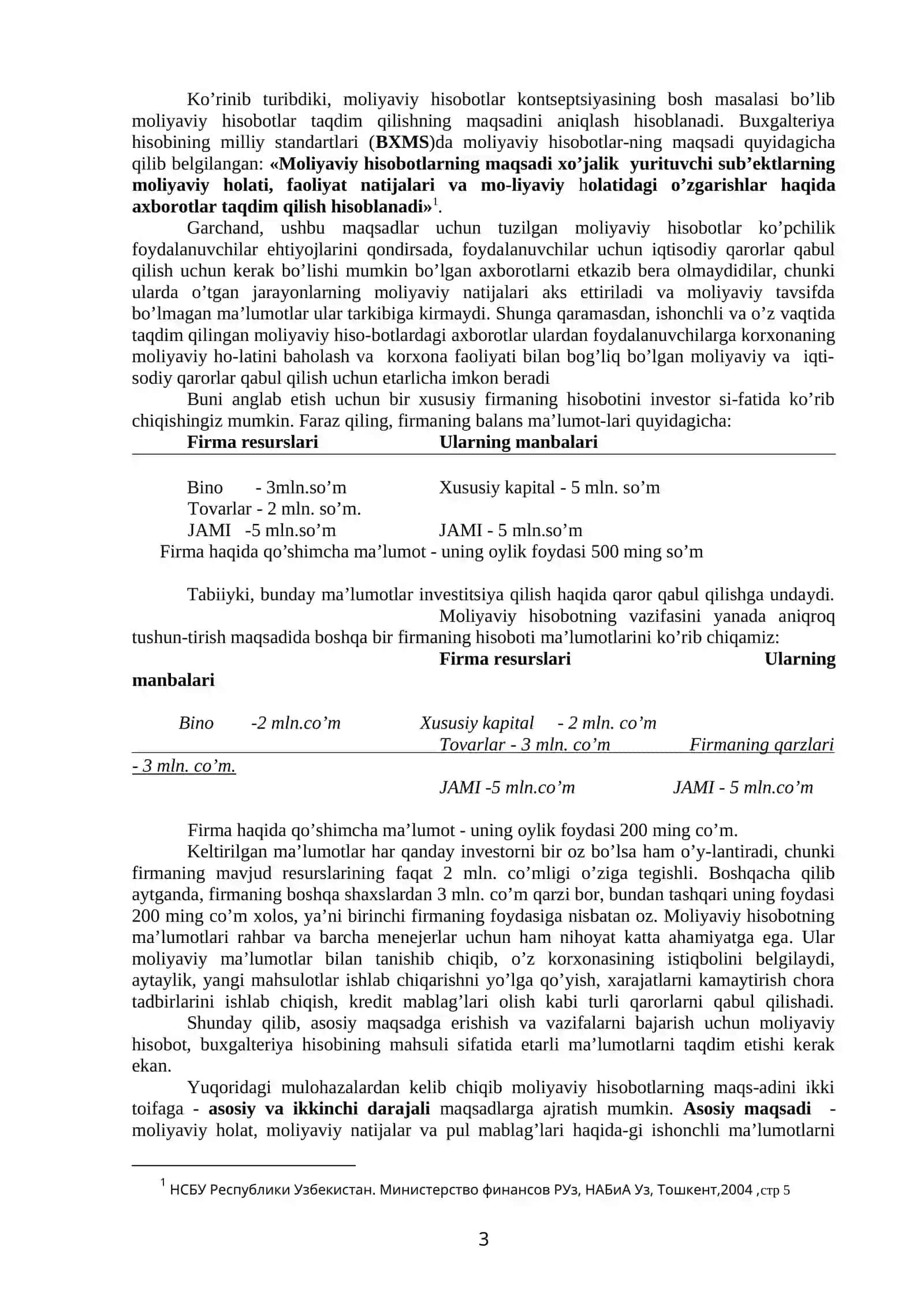 Moliyaviy хisobotlarning тavsifi 3