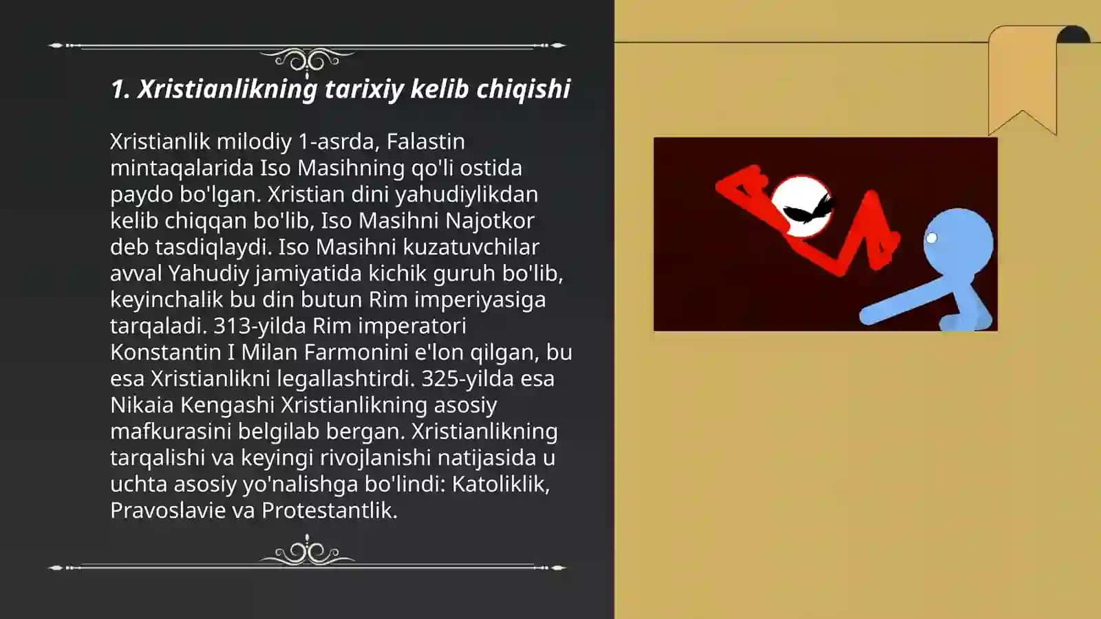 Xristianlikning paydo bo'lishi aqidalari asosiy ta'limotlari va manbalari 3