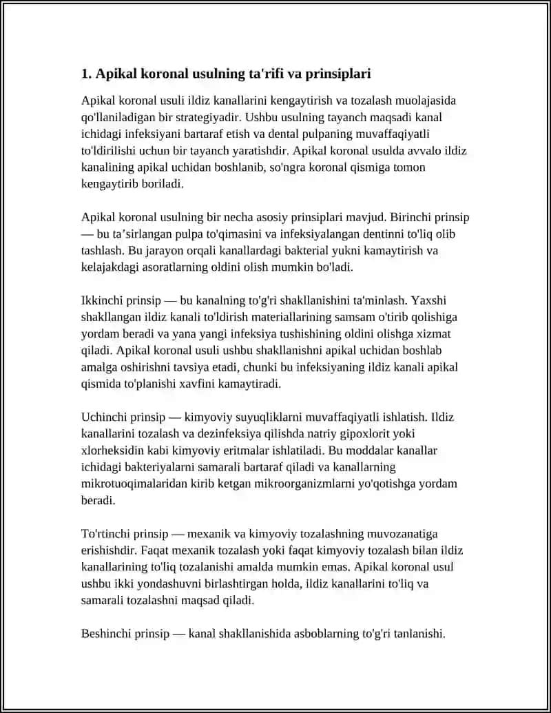ILDIZ KANALLARINI KENGAYTIRISH USULLARI. APIKAL KORONAL USUL 3