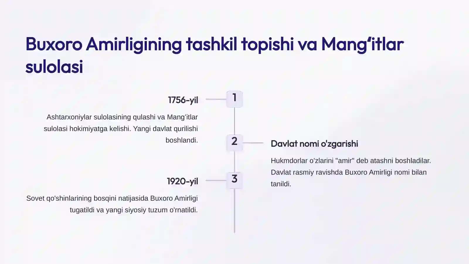 DO’SBEKOV MAVLONNING O’ZBEKISTON TARIXI FANIDAN TAYYORLAGAN TAQDIMOTI 3