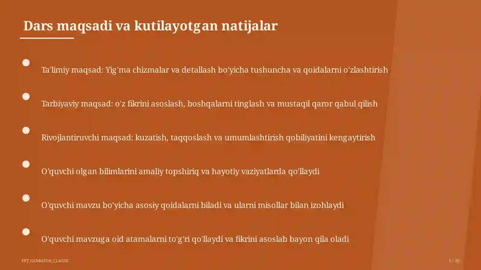Yig'ma chizmalar va detallash (9-sinf) 3