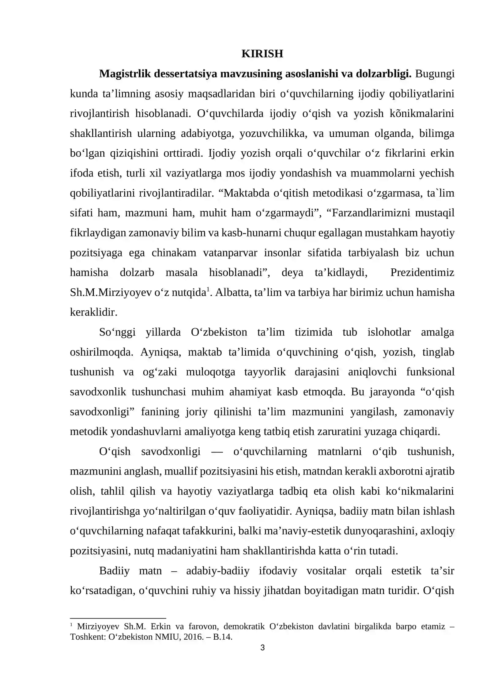 O‘QISH SAVODXONLIGI DARSLARIDA BADIIY MATN TAHLILI USTIDA ISHLASH METODIKASI 3