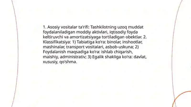 Asosiy vositalarni baholash va qayta baholash hisobi 3