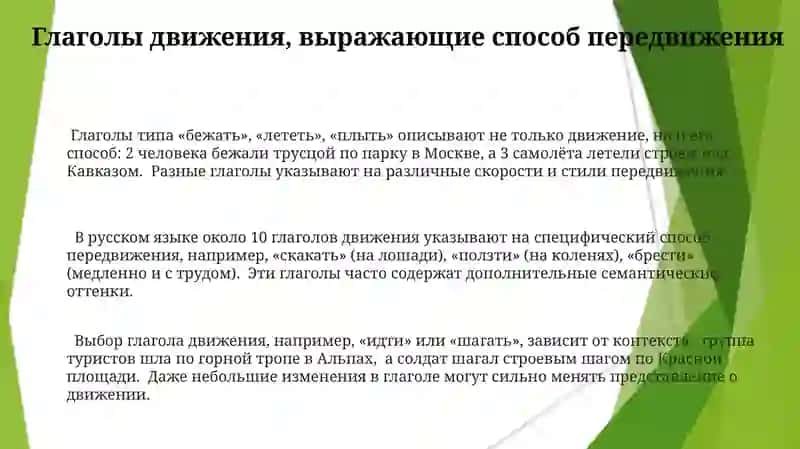 Глаголы движения 3