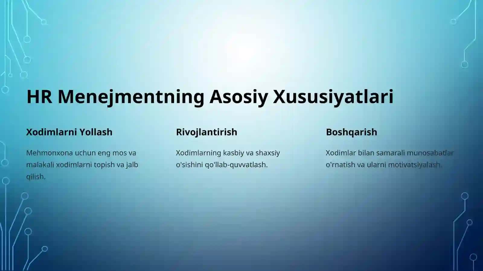 Mehmonxonalarda Inson Resurslarini Boshqarish (HR Menejment) 3