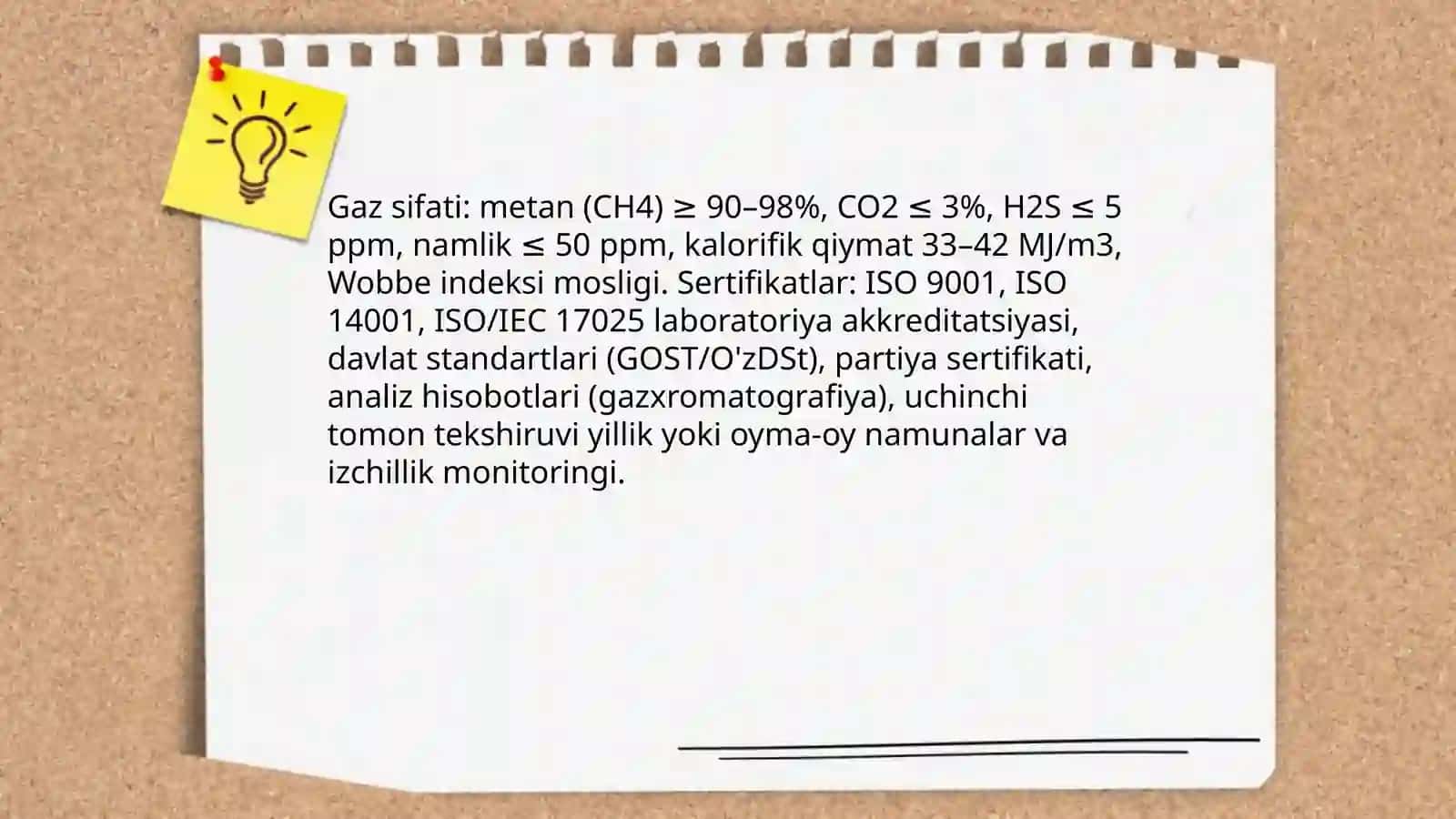 Gaz sifati va sertifikatlari 3