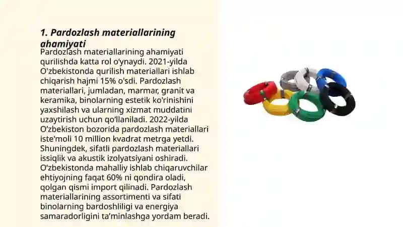 Pardozlash va issiqlik izolyatsiya materiallarining o‘rni va roli 3