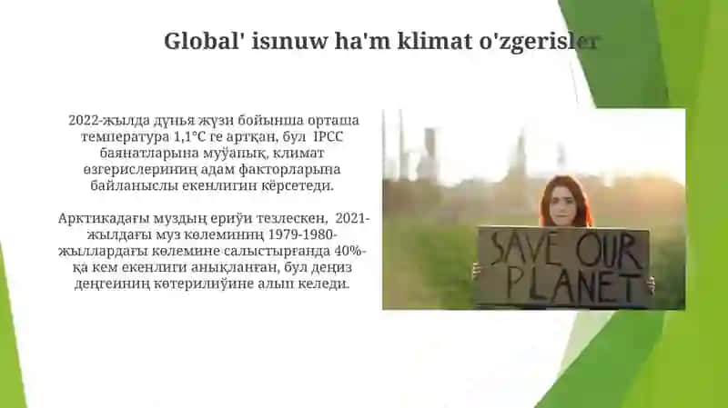 Global' isınuw ha'm klimat o'zgerisler 3