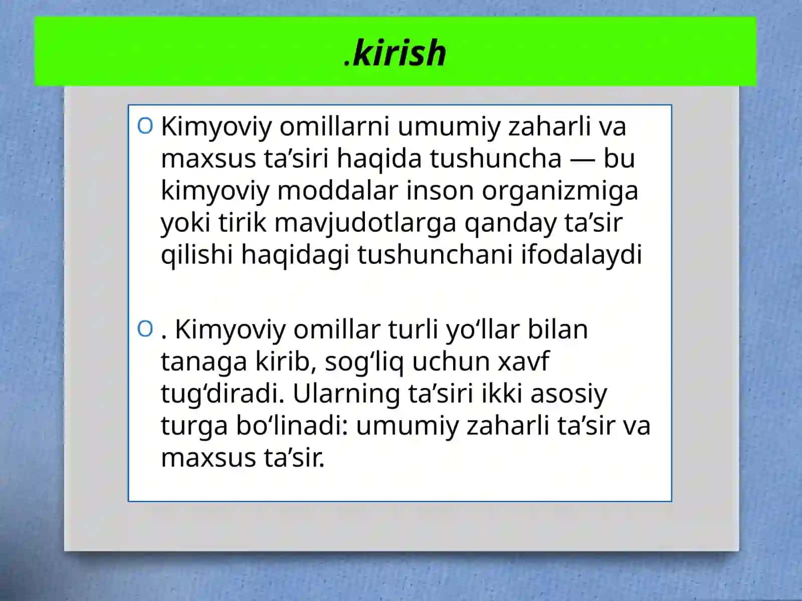 Kimyoviy omillar 3