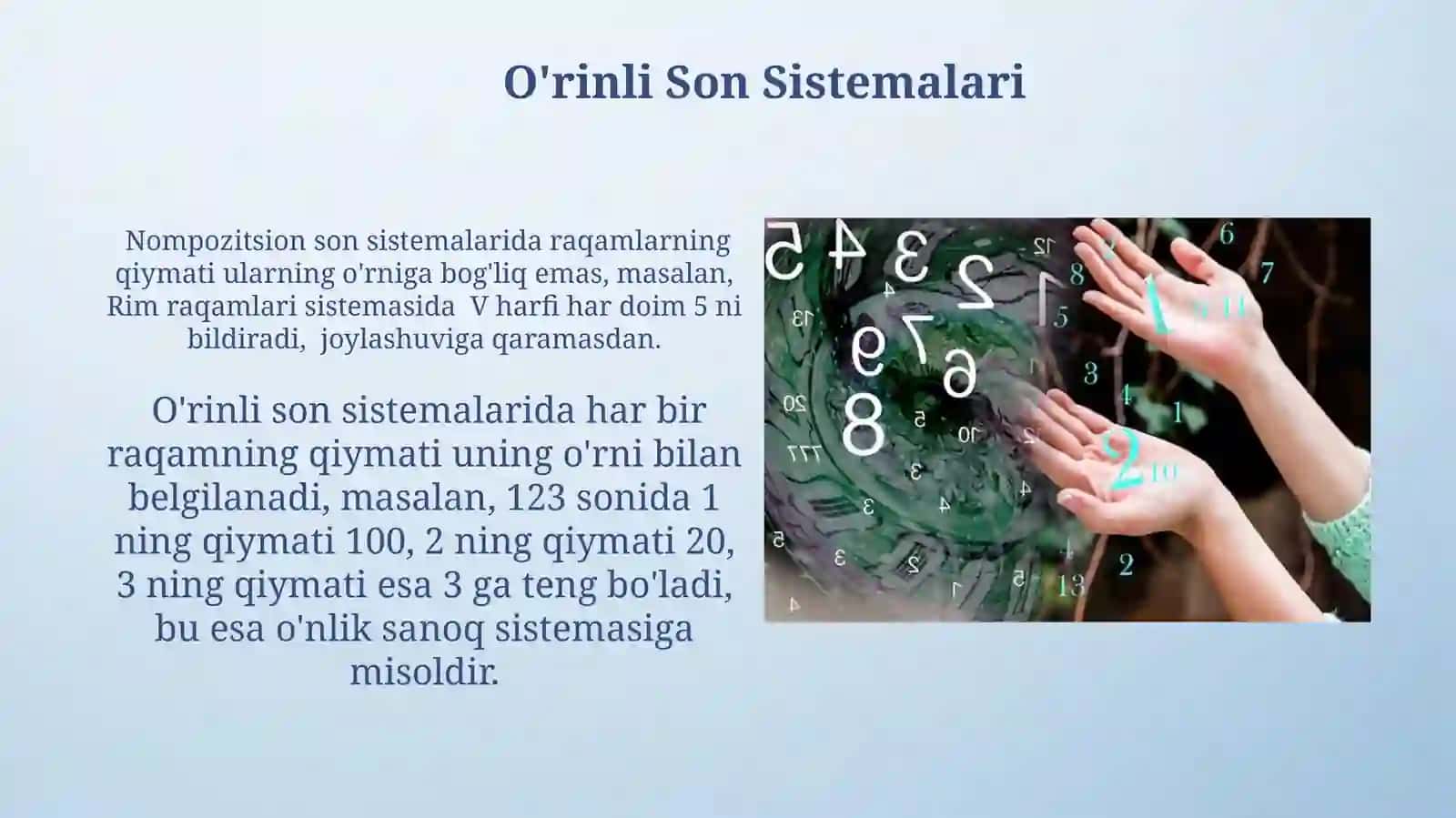 O'rinli Son Sistemalari 3