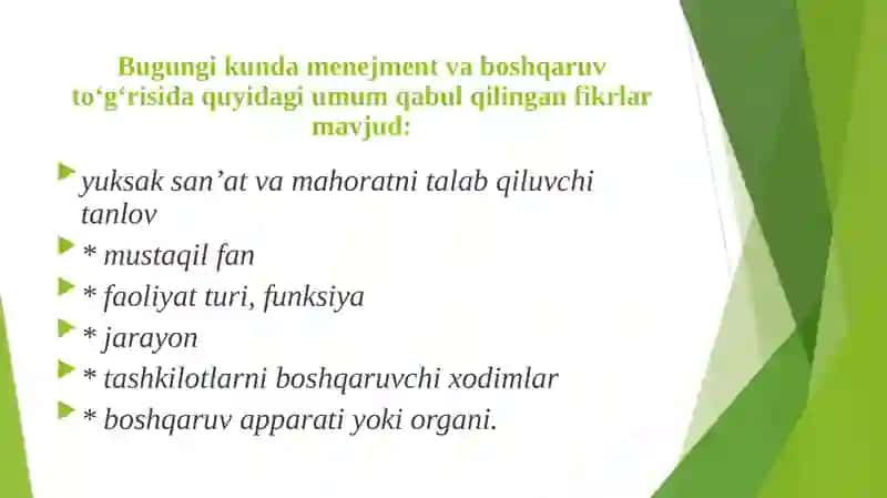Menejment hizmat ko'rsatish faoliyati va uning o'ziga xos hususiyatlari 3
