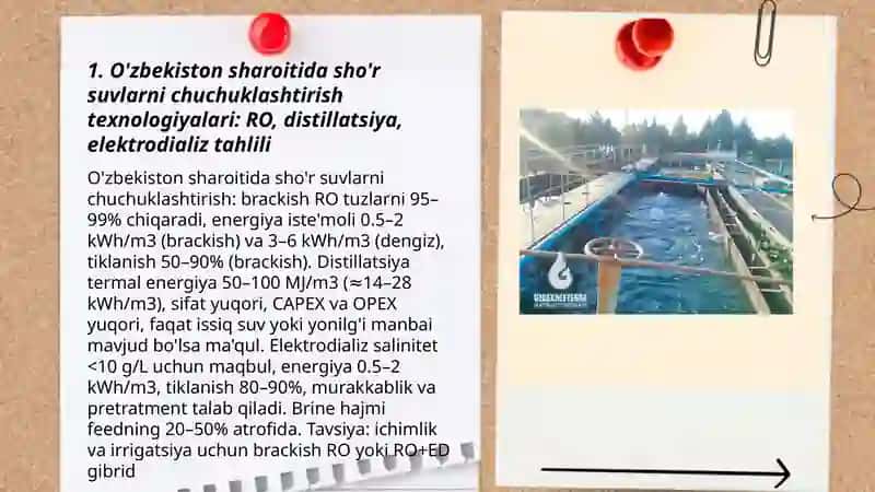 O'zbekiston sharoitida sho'r suvlarni chuchuklashtirish texnologiyalari 3