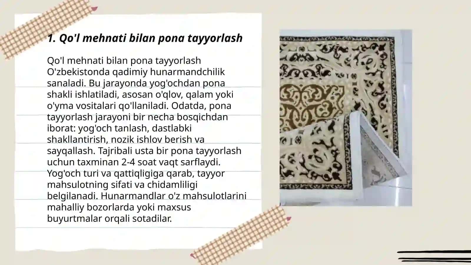 Qo'l mehnati bilan pona tayyorlash 3