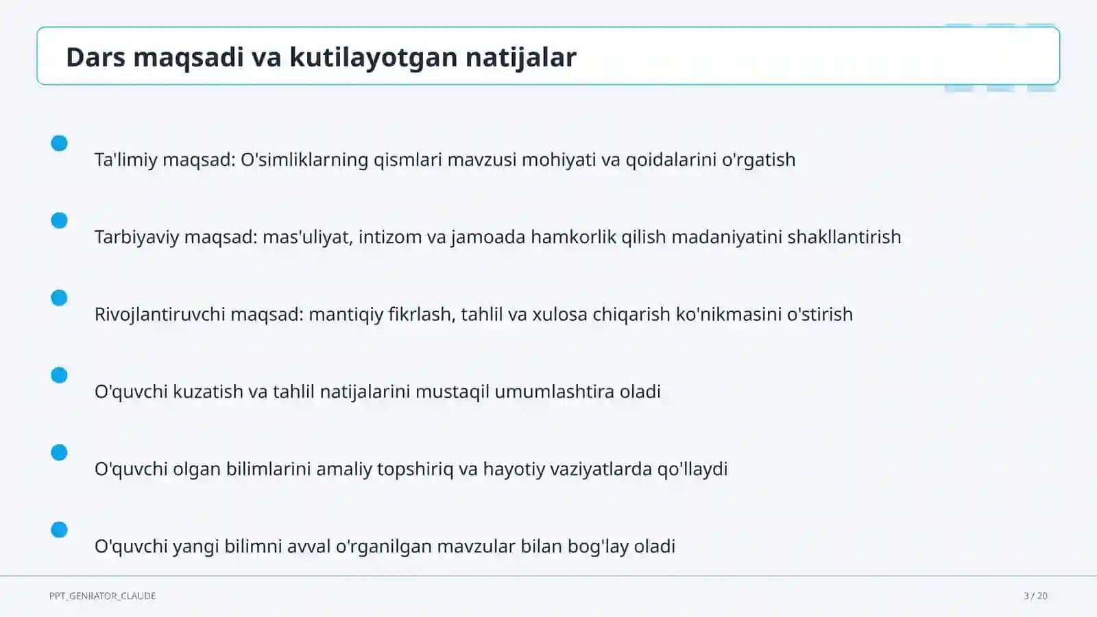 O'simliklarning qismlari (2-sinf) 3