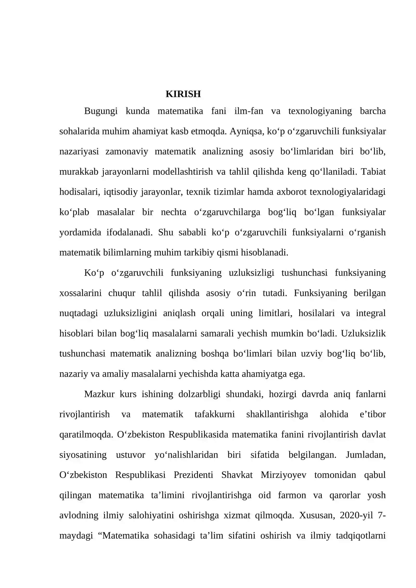 Ko‘p o‘zgaruvchili funksiya ekstremumining mavjudligining zaruriy va yetarli shartlari 3