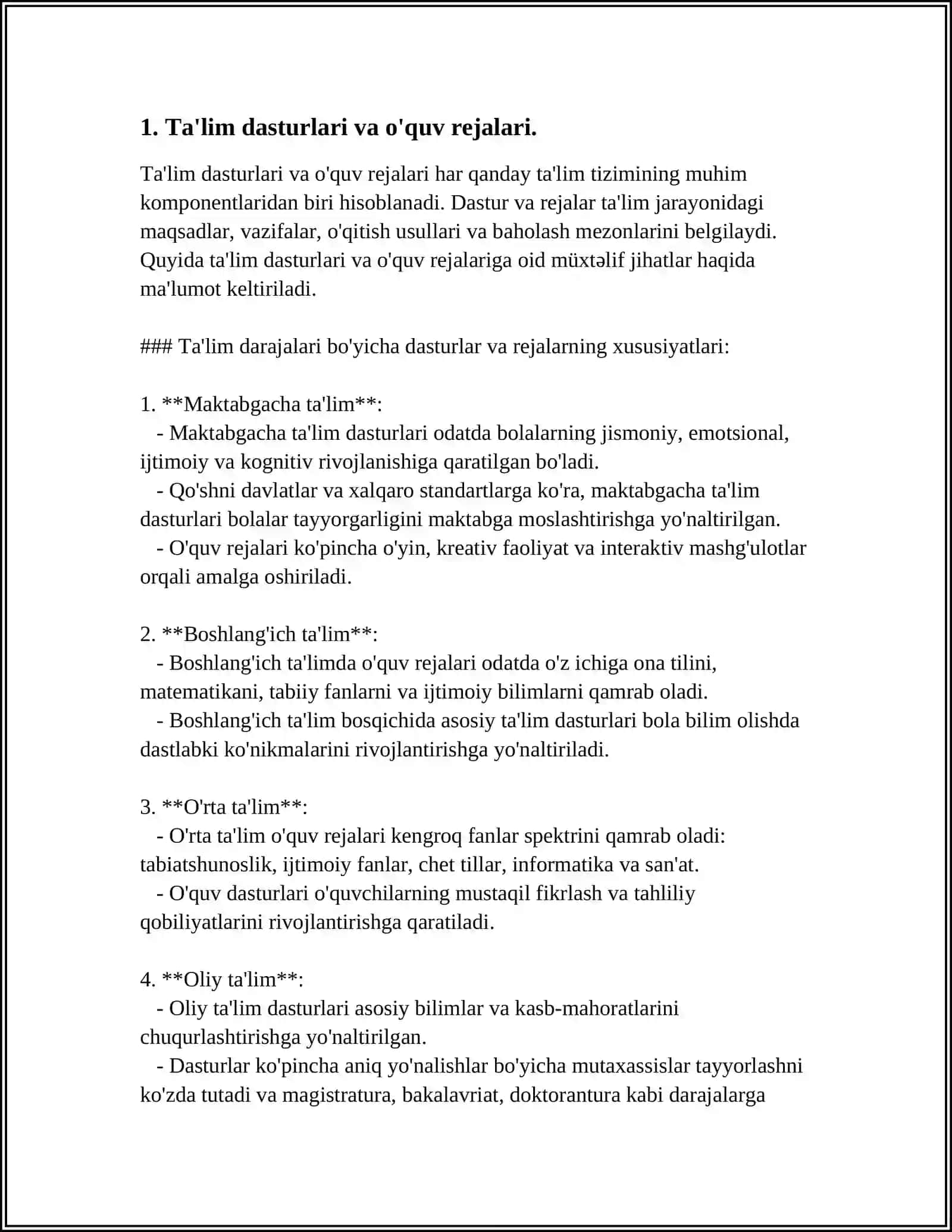 MAKTABGACHA TA'LIM TIZIMIDA KADRLARNI TAYYORLASH VA SOHAGA QABUL QILISHGA QO'YILADIGAN TALABLAR 3